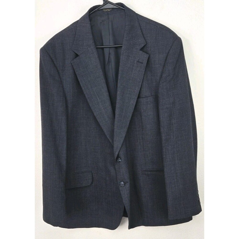 Executive Collection - Mens Suit Jacket - Sz 46R Gray Check - Wool Blend Blazer
